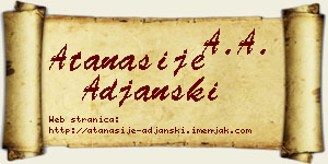 Atanasije Ađanski vizit kartica